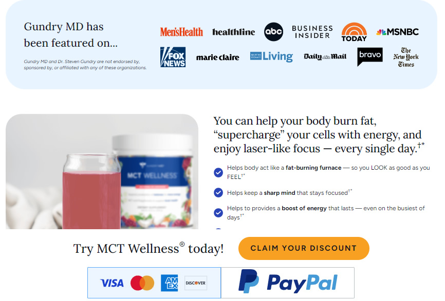 Image highlighting Gundry MCT Wellness Review, addressing reviews, hoax claims, and scam concerns.